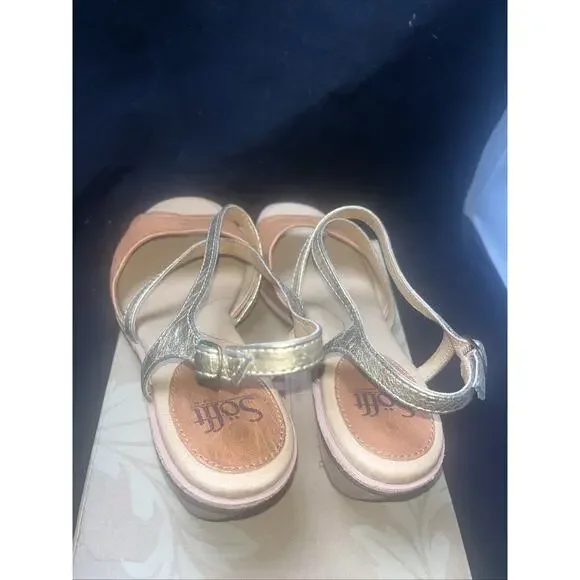 Sofft Shoes Womens 11M Piara Sandals Tan Leather Slingback Strappy Heels Luggage - Picture 5 of 9